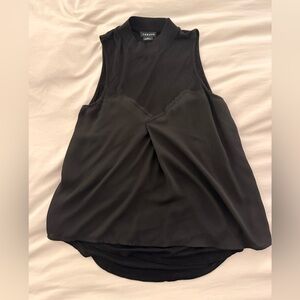 Sleeveless Black Mixed-Media Women's Top